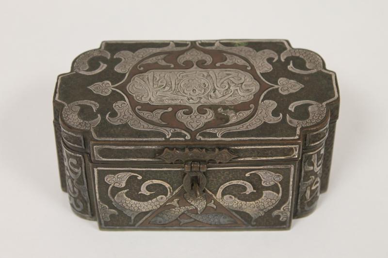An Oriental mixed metal casket