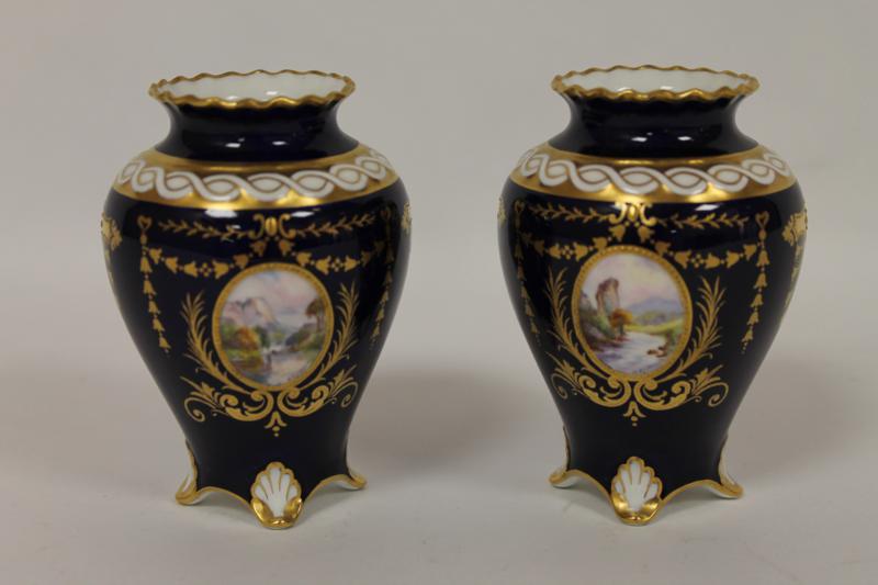 A Pair of Continental Gilt Porcelain Vases